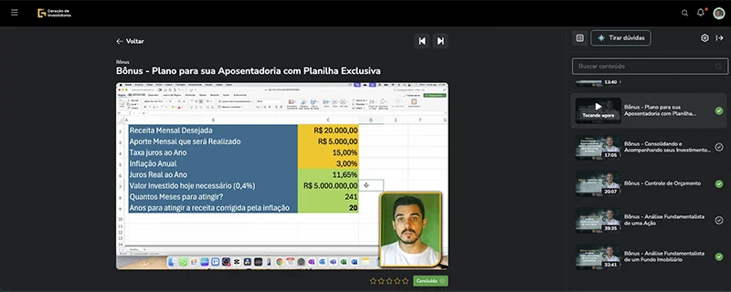 Planilha de Aposentadoria